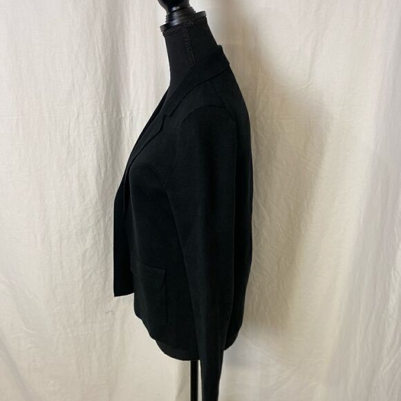 #162 BANANA REPUBLIC Black Stretch Open Cardigan - Picture 6 of 8